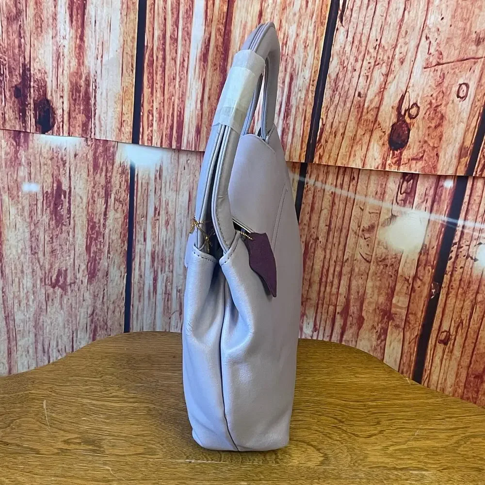 NWOT Vintage Newport News Lilac Handbag Satchel Purse Small Leather Y2K